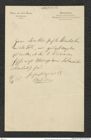 Nachlass Franz Steindachner, Brief von Max von dem Borne an Franz Steindachner (19.11.1889), Inv.Nr. 564.03, Seite 1
